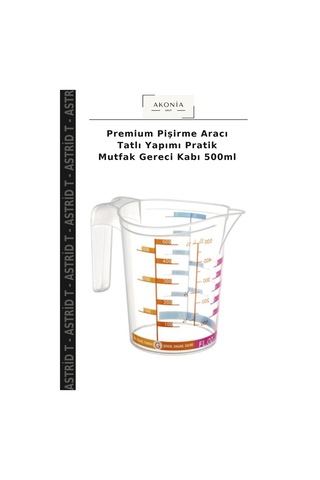 Premium Pişirme Aracı Tatlı Yapımı Pratik Mutfak Gereci Kabı 500ml Şeffaf