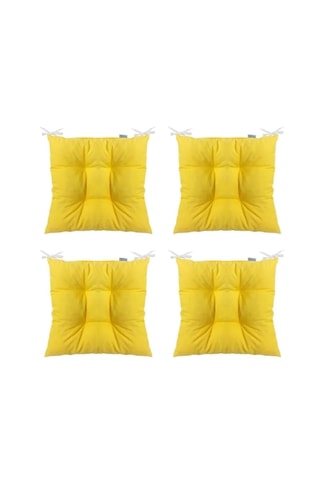4'lü Pofidik Kare Sandalye Minderi 40 X 40 Cm Sarı
