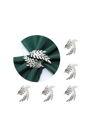 Kangvka 6 Adet Gümüş Renkli Metal Servis Yüzükleri - Zirve Elegan Yemek Masası Aksesuarı Gümüş