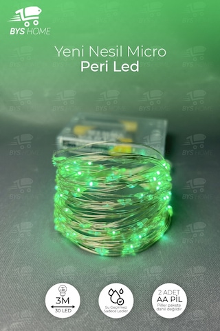 Dekoratif Sonbahar Yapraklı 230 Cm Yapay Sarmaşık Ve 300 Cm Peri Led Pembe Renk - Yeşil Yeşil