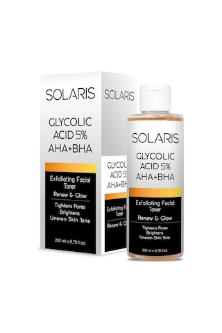 Solaris Gözenek Sıkılaştırıcı Ve Arındırıcı Tonik Glycolic Acid 5% Aha Bha 200 ML
