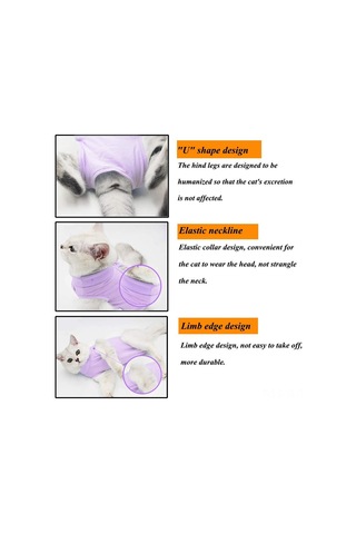 Hombey Kedi Ameliyat Sonrası Giysi, Yara Koruması, Yutma Engeli, Esnek Mesh Kumaş, Mavi S Beden