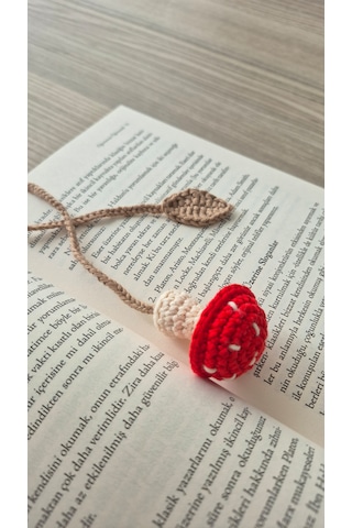 Kırmızı Mantar Amigurumi Kitap Aksesuarı Hediyelik Kitap Ayracı