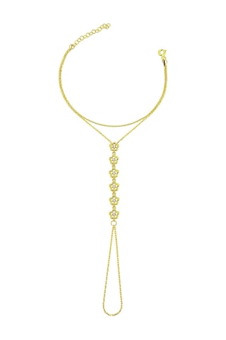 18k Altın Kaplamalı 925 Ayar Gümüş Çiçek Dizisi Şahmeran - 45100105 Altın