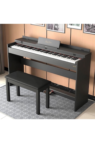 Jwin Sapphire Sdp-130 Siyah Tuş Hassasiyetli 88 Tuşlu Kapaklı Dijital Piyano Tabure+ Kulaklık