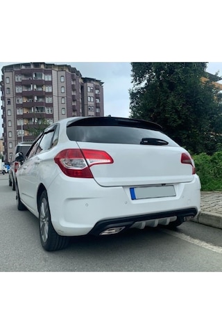Citroen C4 Uyumlu Body Kit Difüzör 2 Çıkış Gri Kare