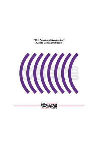 Motosiklet Jant Şeridi Jant Sticker Yarım Kaplama Daire 17-18 İnch Jant Motor Uyumlu Mor