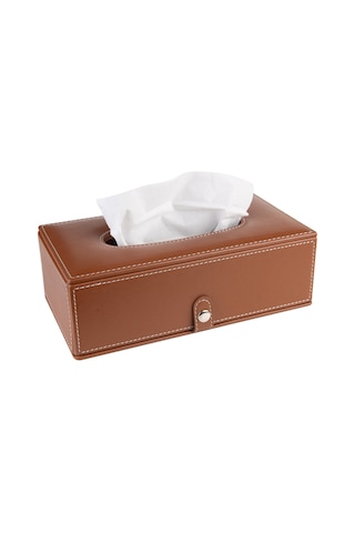 2k Suni Deri Peçetelik Mendil Kutusu 13 24 6 Cm. Taba Diğer