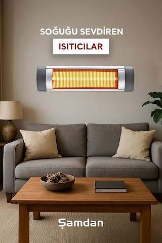 Şamdan Ikiz 3000 W Infrared Isıtıcı Siyah