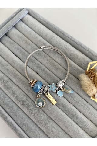 Su Perisi Takı Bijuteri Çelik Midye Ve İnci Detaylı Bileklik