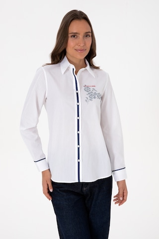 U.s. Polo Assn. Kadın Beyaz Gömlek Desenli 50316397-vr013 Beyaz