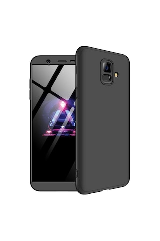Samsung Uyumlu Galaxy A6 Kılıf 3 Parçalı 360 Tam Korumalı Gkk Kapak