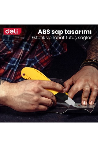 Delı Profesyonel Plastik Saplı Sk5 Çelik 18mm Kırılabilir Maket Bıçağı Absgövdeli