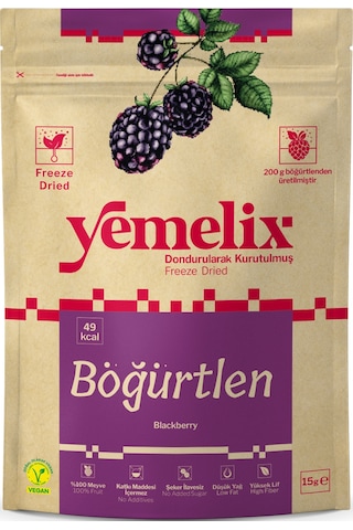 Freeze Dried Böğürtlen Kuru Meyve Cipsi - Dondurularak Kurutulmuş Böğürtlen 15g 15 G