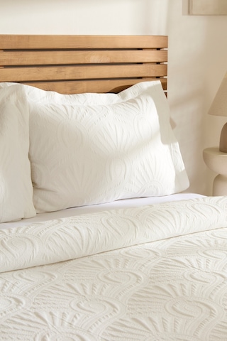 Kaşmir Home Balance Çift Kişilik Yatak Örtüsü Takımı Offwhite Beyaz