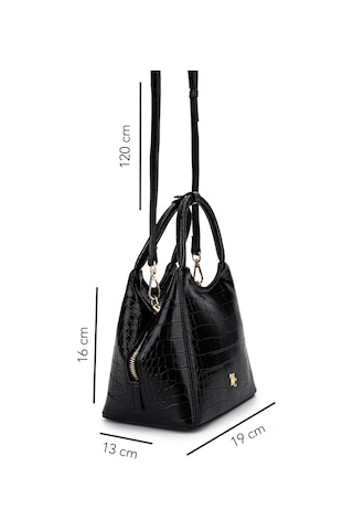 Tamer Tanca Kadın Suni Deri Siyah Kroko Kol Çantası 1003 2031 Bn Cnt Sk25-26 Sıyah Kroko Siyah