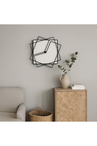 Geometrik Duvar Saati-fibrika Store Siyah