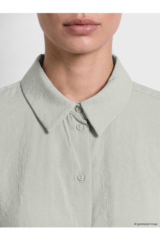 Lcw Everyday Yeşil Oversize Modal Karışımlı Kadın Gömlek Tunik