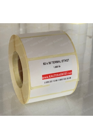 60X30 Termal Etiket Rulo Barkod Etiket Kalite Barkod 60X30 Termal Etiket Rulo Barkod Etiket Kalite Barkod