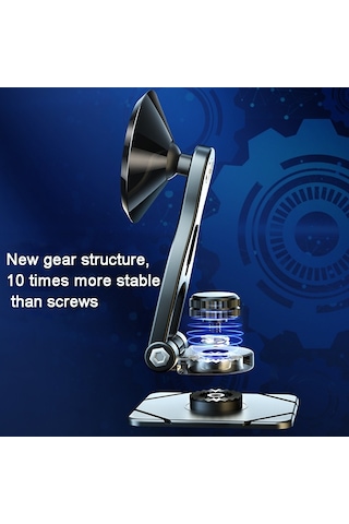 D29 Metal Araç Telefonu Tutucu Yüzen Ekran Katlanır Manyetik Telefon Tutucu Siyah