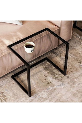 Crux Üçlü Camlı Zigon Sehpa Siyah