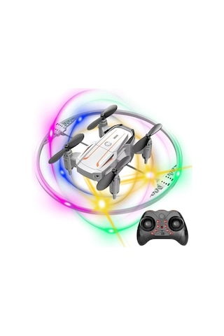 Katlanabilir Mini Bk2 Drone Optik Akışlı Led Işıklı Tek Tuş Kalkış Katlanabilir Tasarım Rc Uzaktan Kumandalı Drone - Beyaz