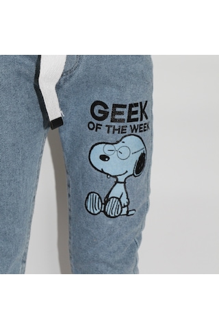 Milenawear By Milena Snoopy Baskılı Kemerli Jeans Mavi