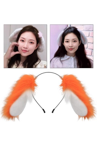 Suntek Köpek Kulakları Kafa Bandı Cosplay Malzemesi Turuncu