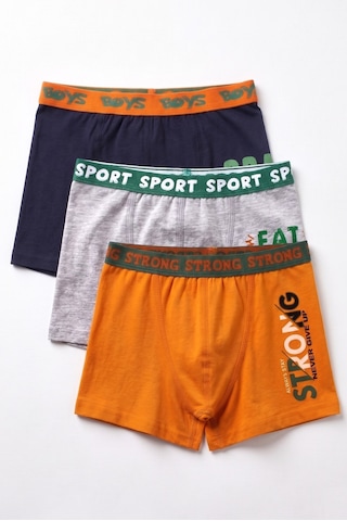 Öts Erkek Çocuk 3 Lü Pamuklu Boxer Baskılı Premium Günlük Kullanım 7720-3 Renkli