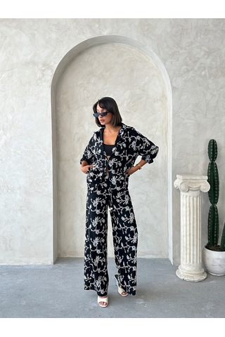 Verymoda Süzüne Nakışlı Pantolon F1927 Siyah