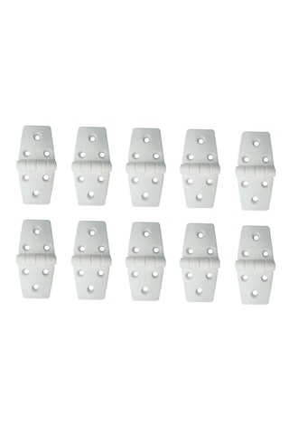 Saray 10'lu Plastik Menteşe. Uzun-uzun Model. Beyaz. 37x78mm