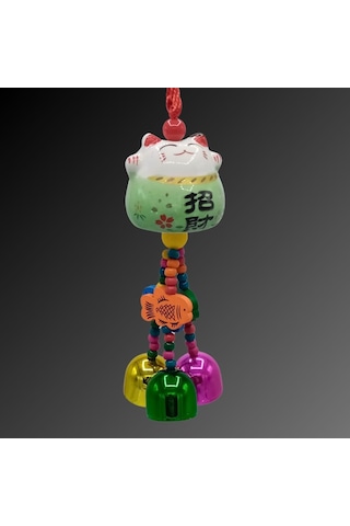 Feng Shui Maneki Neko Şans Kedisi Yeşil No.3