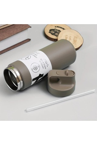 Besthome1 1 Adet Active Termos Paslanmaz Çelik Vakumlu 550ml 19 35oz Çubuklu Ve Saplı Günlük Ve Dış Kullanım İçin