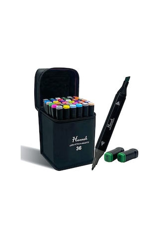 Hannah 36 Parça Çantalı Çift Taraflı Marker Seti
