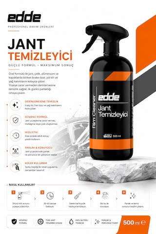 Edde Araba Araç Oto Jant Temizleyici Sprey 500ml Oto Detailing