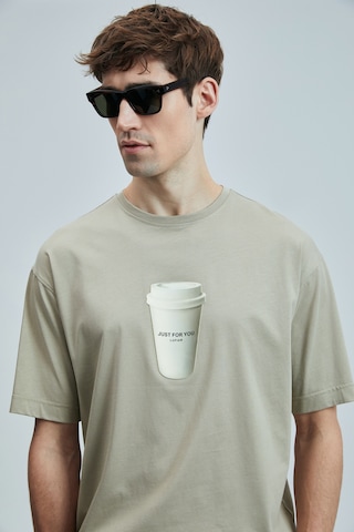 Lufian Omen Modern Grafik T- Shirt Bej Bej 111020252100550 Bej