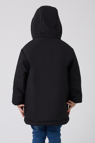Freemen Erkek Çocuk Kürklü Su Ve Rüzgar Geçirmez Kapüşonlu 3 Kışlık Mont & Kaban & Parka Siyah