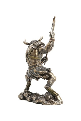 Yarı İnsan Yarı Boğa Mitolojik Canavar Minotor Heykel Biblo Dekor