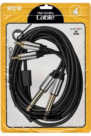 Magicvoice Ld398 2x 6.3 Mm Mono Erkek - 2x Rca Erkek 3 Metre Kablo