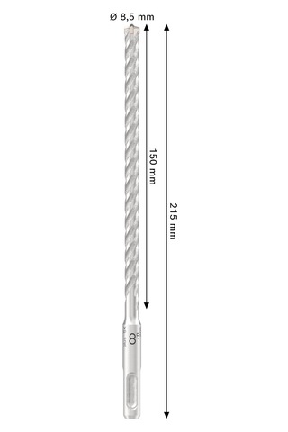 Bosch 1 X Pro Sds Plus-5x Darbeli Matkap Çelik Beton, Beton İçin, Çap 8,50 Mm, Profesyonel Aksesuar, Darbeli Matkap İçin