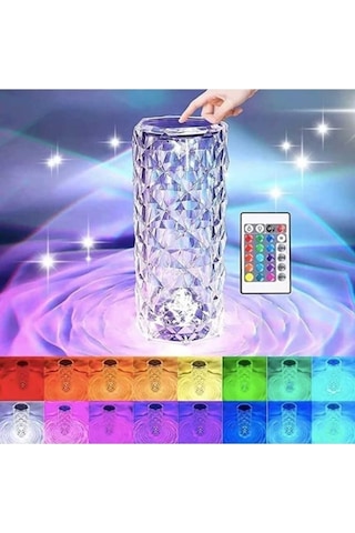 Kristal Led Masa Üstü Lamba 16 Renk Uzaktan Kumandalı Dokunmatik Diğer