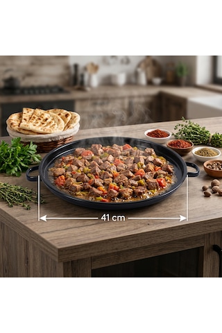 Kavurma Sacı 41 Cm Büyük Boy Siyah