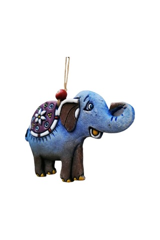 Özel Tasarım Semer Detaylı Seramik Fil Duvar Süsü