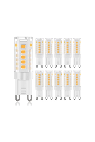 G9 Led Ampuller Sıcak Beyaz, 3w, 300lm, 3000k, 30w G9 Halojen Ampulün Yerine, Aydınlatma Dekorasyonu İçin Titreşimsiz, Kısılabilir Olmayan, Taç, 10'lu Paket