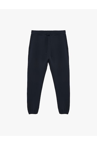 Koton Lastikli Paça Cepli Şardonlu Beli Bağcıklı Jogger Spor Eşofman Altı Lacivert 6sam40069nk
