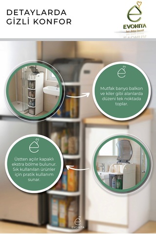 Pro Slim 4 Katlı Çekmeceli Organizer Dolap Çekmeceli Erzak Dolabı Mutfak Banyo Kiler Düzenleyici Renkli