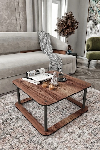 Hole Kare Orta Sehpa Ceviz Ceviz