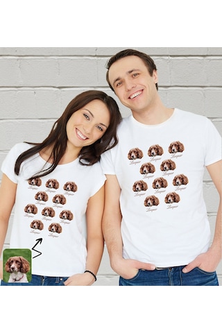 Bk Gift Kişiye Özel Evcil Hayvan Tasarımlı Beyaz Tişört-10, Sevgiliye Hediye, Arkadaşa Hediye, Trend T-shirt Kobitmeyencom33939 Bk Gift