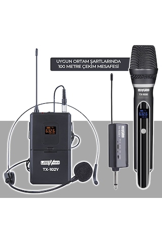 Lastvoice Tx-102ey Şarjlı Telsiz Kablosuz El Yaka Headset Mikrofo