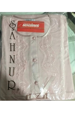 Şahnur 2106 Kısa Kol Kadın Pijama Takımı V3 Krem - Pudra